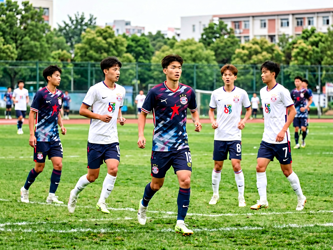 德甲青训体系培养的年轻球员在训练基地进行日常训练